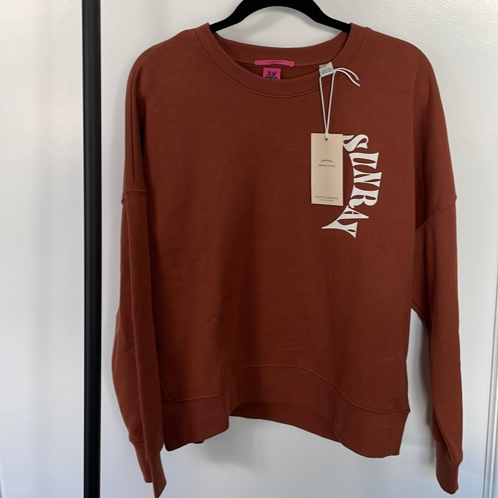 NWT Scotch and Soda style 161690 Sunray Burnt Orange Sweatshirt size large